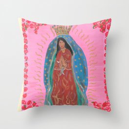 Our Lady of Guadalupe - Pink · Virgen de Guadalupe - Rosa Throw Pillow