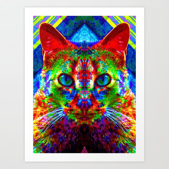 Sir Parker the Chromatic Cat Art Print