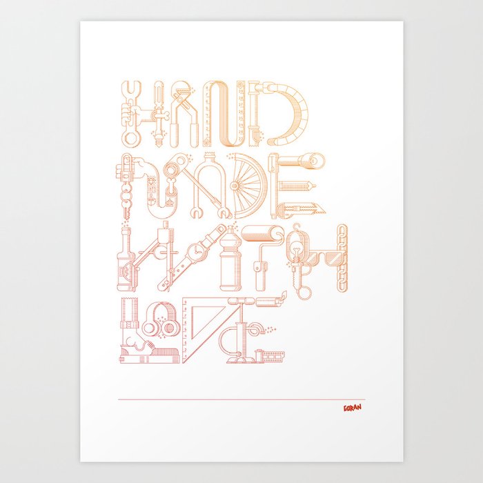 Hand Made With Love Art Print