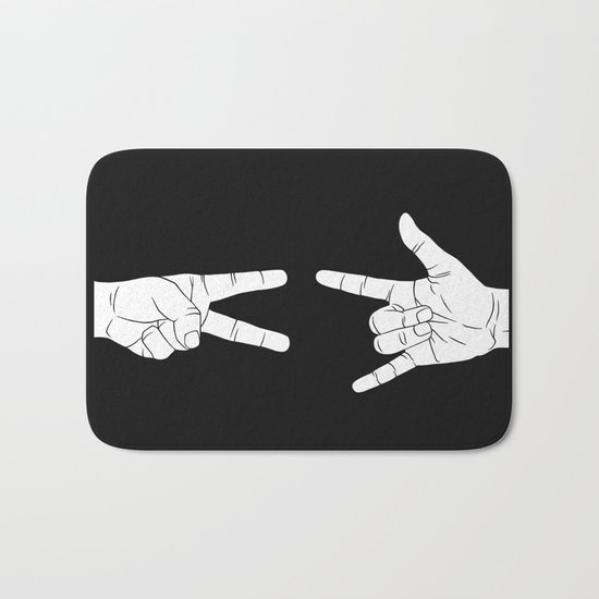 Peace Love and Rock N Roll Bath Mat