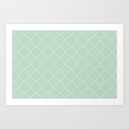 Quatrefoil - Mint Art Print