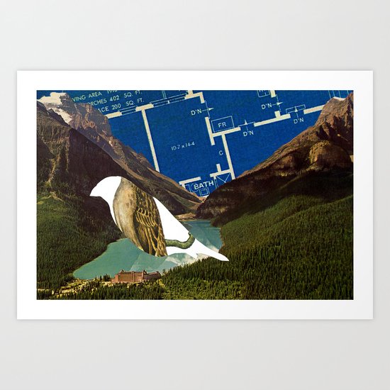 bird bath Art Print