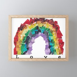 Rainbow Love collage Framed Mini Art Print