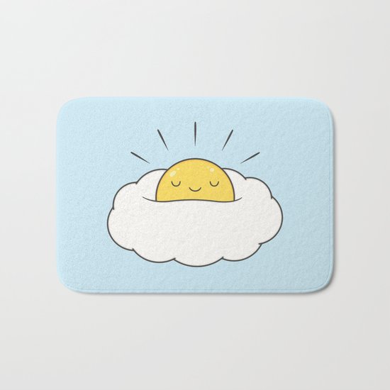 Sunny breakfast egg cloud Bath Mat