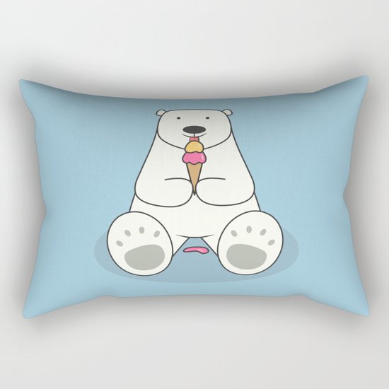 Ice Cream Lover Bear Rectangular Pillow