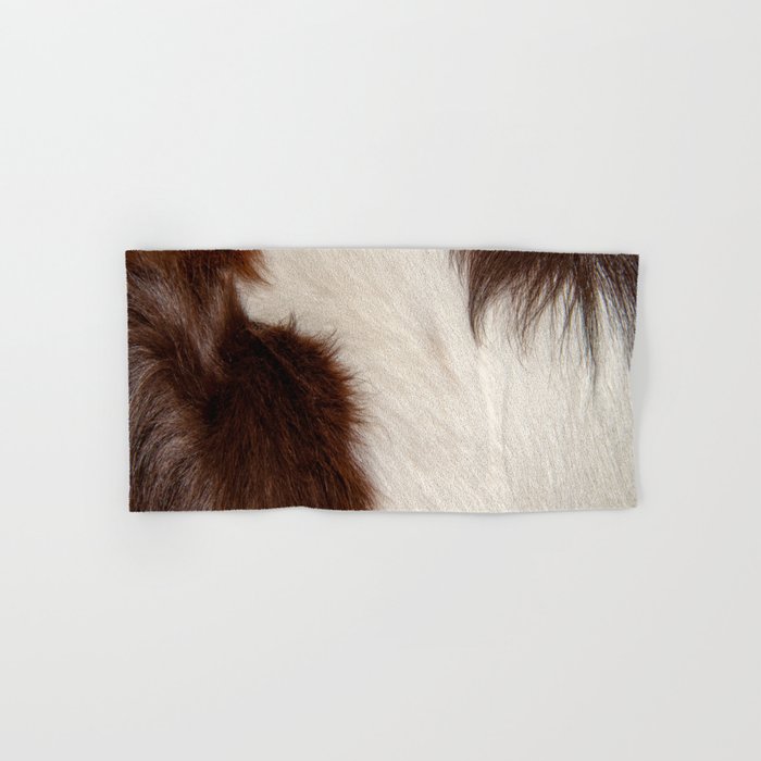 Animal Fur Brown And White Hand Bath Towel By Animal Fur Brown And White Hand Bath