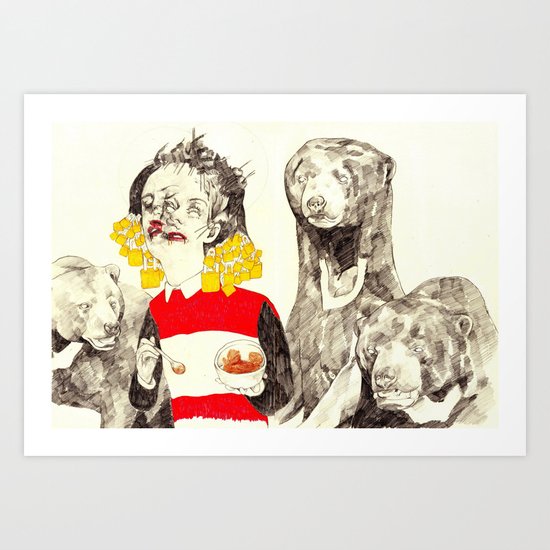 Goldilocks and the Three Bears Art Print
