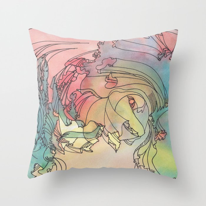 Rainbow Swirl Throw Pillow