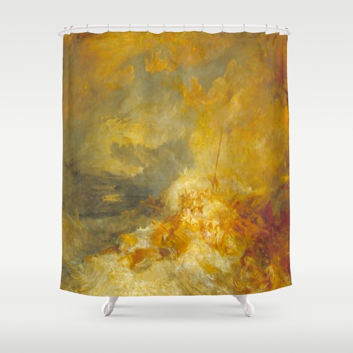 Joseph Mallord William Turner A Disaster at Sea Shower Curtain