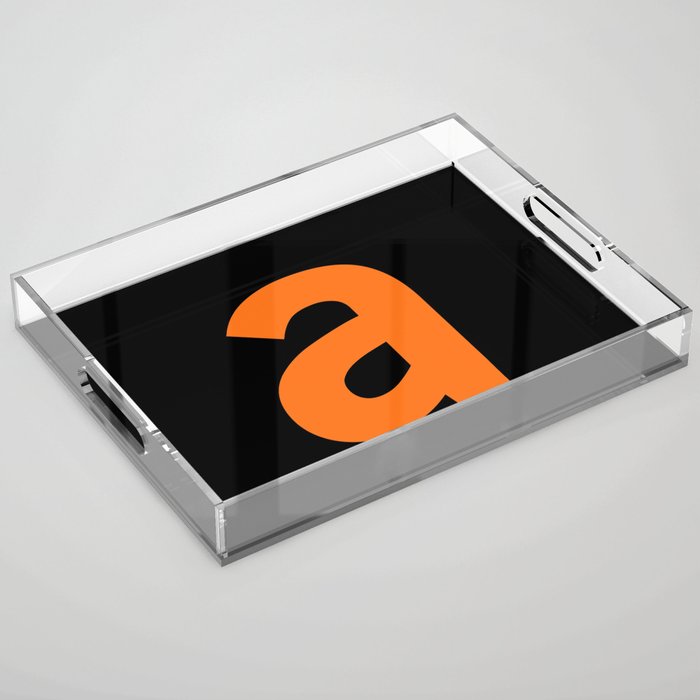 letter A (Orange & Black) Acrylic Tray