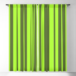 [ Thumbnail: Light Green and Dark Olive Green Colored Striped Pattern Blackout Curtain ]