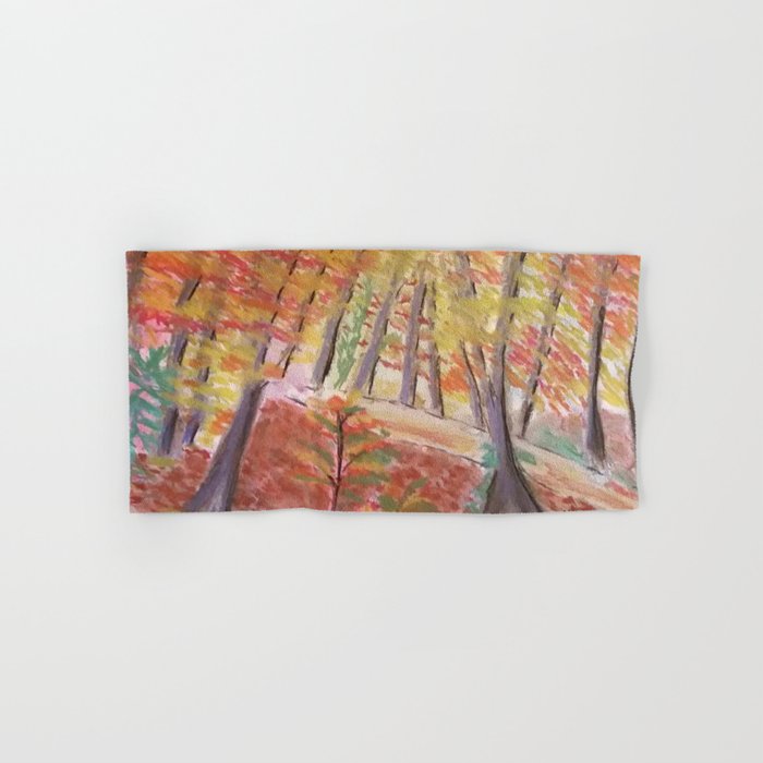 The Narrow Path Abstract Pastel Autumn Nature Scene Hand & Bath Towel