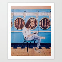 Laundry Day Blues Art Print