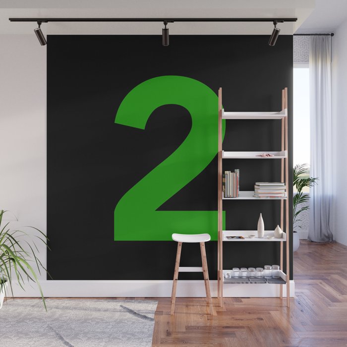 Number 2 (Green & Black) Wall Mural
