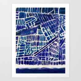 Abbot Kinney - Hot Summer Night Art Print | Cartography, Abbotkinneyblvd, Abbottkinney, Map, Street, Losangeles, Eclectic, Socal, Painting, Beach 