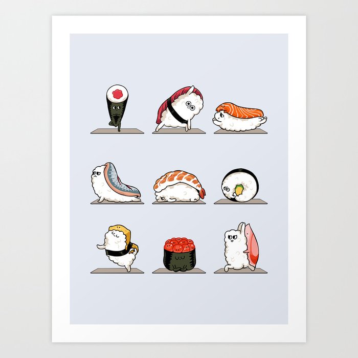 Sushi Yoga Art Print
