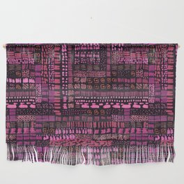 pink and black ink marks hand-drawn collection Wall Hanging