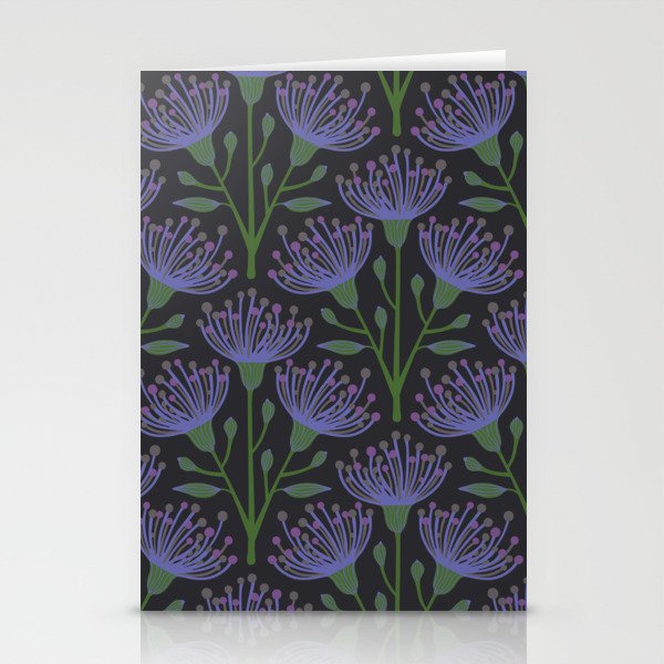 EUCALYPTUS FLORAL in DARK VERY PERI PURPLE Stationery Cards