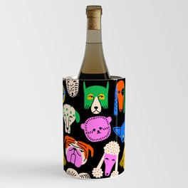 Funny colorful dog cartoon pattern Wine Chiller