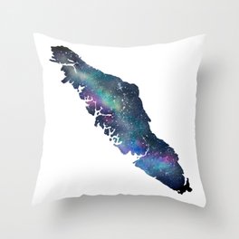 Vancouver Island - Watercolor Galaxy Throw Pillow