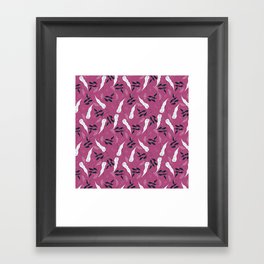 Leaf Pattern On Magenta Background Framed Art Print