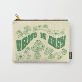 Take it Easy Carry-All Pouch | Pattern, Shrooms, Digital, Seventie, Green, Matisse, Seventies, Western, 70S, Mushroom 