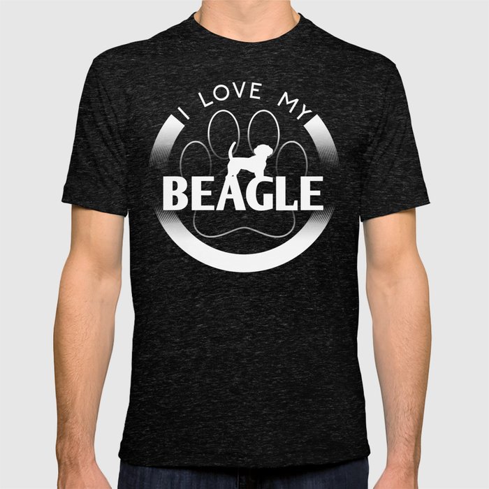 Awesome Beagle Design I Love My Beagle Circle Paw Simple Logo Dog