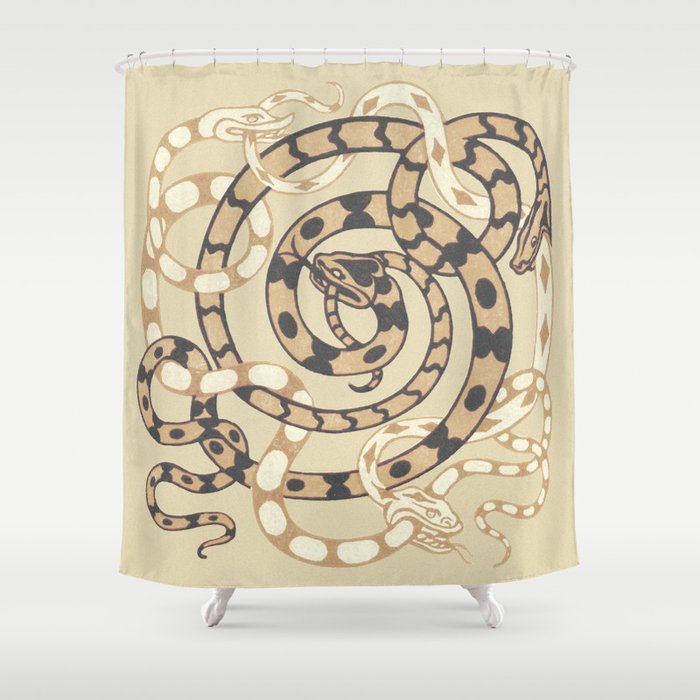Vintage Snake Design Shower Curtain
