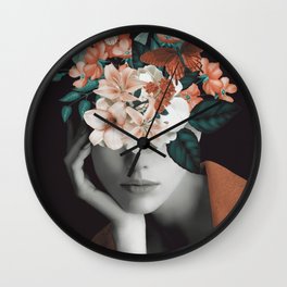 WOMAN WITH FLOWERS 7 Wall Clock