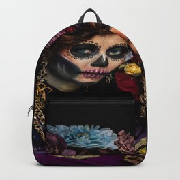 Dia De Los Muertos Day of the Dead Sugar Skull Makeup Backpack