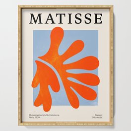 Red Coral Leaf: Matisse Paper Cutouts II Serving Tray