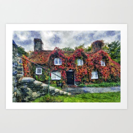 Autumn Cottage Art Print
