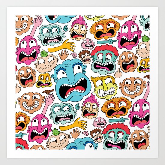 Weird Faces Art Print