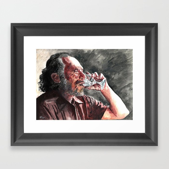 Charles Bukowski acrylic portrait Framed Art Print