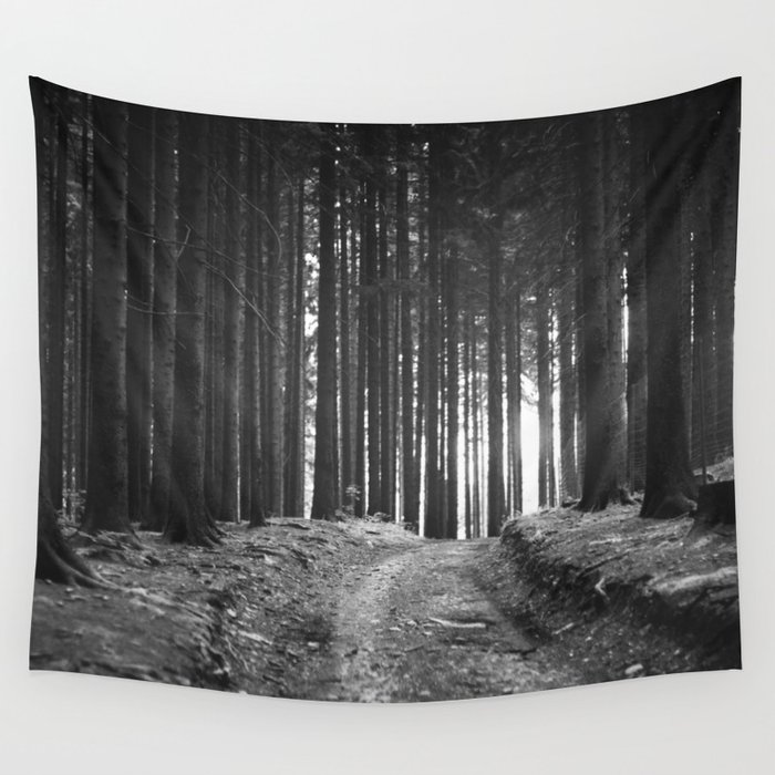 Forest (Black and White) Wall Tapestry