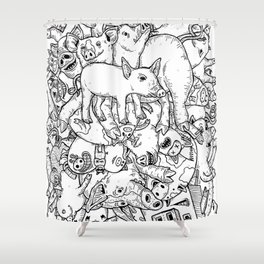counting pigs Shower Curtain