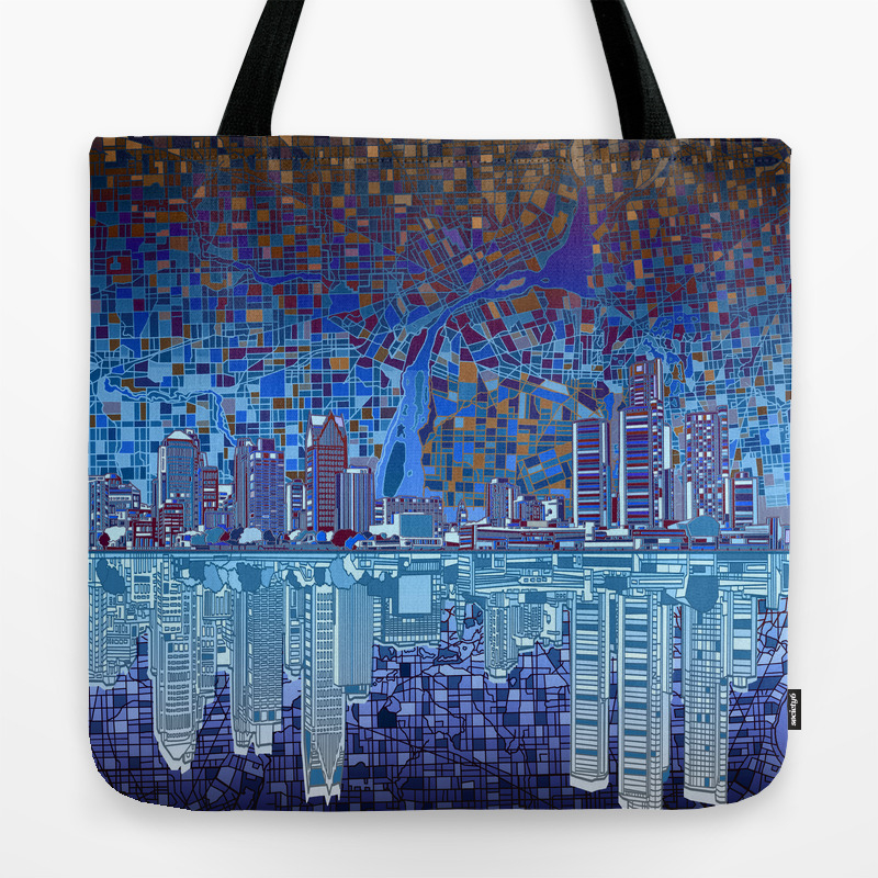 Detroit City Skyline Tote Bag By Bekimart Society6