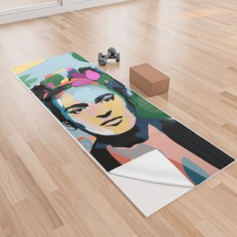 Mexican woman with flowers in her hair, Frida's flowers; Kahlo in colors Yoga Towel