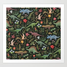 Dinosaur Jungle Art Print