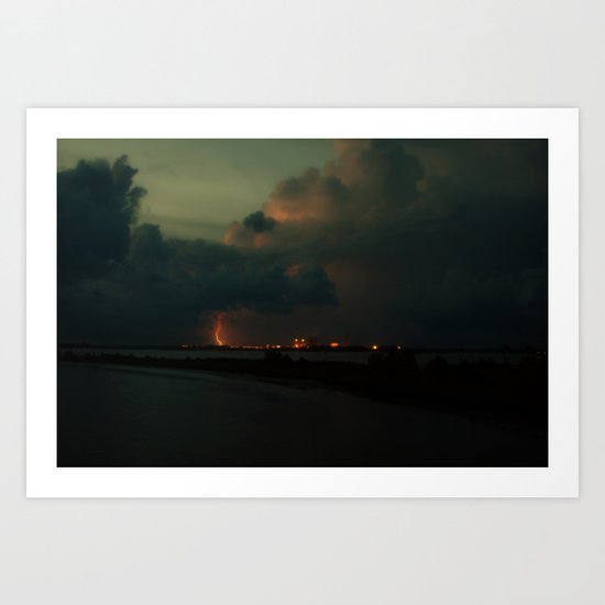 Lightning Meets Nuclear Plant Art Print