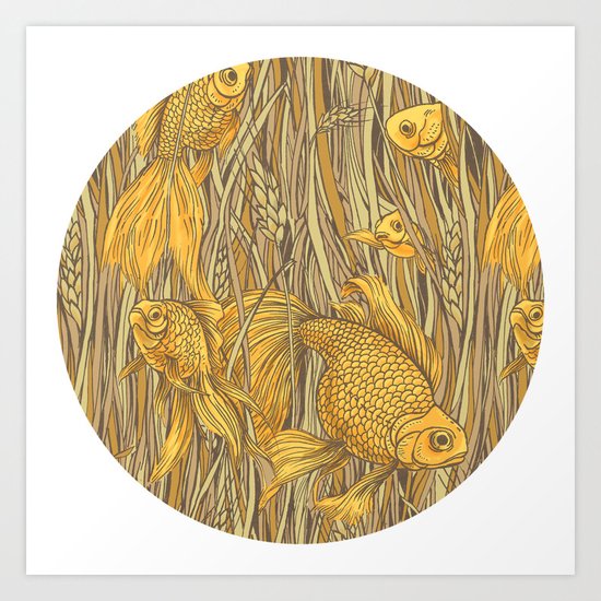 Goldfishes in the Rye Art Print