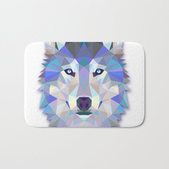 Colorful Wolf Bath Mat