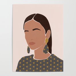 Portrait I:Woman´s face/Minimalist style/Woman illustration/Home decor Poster