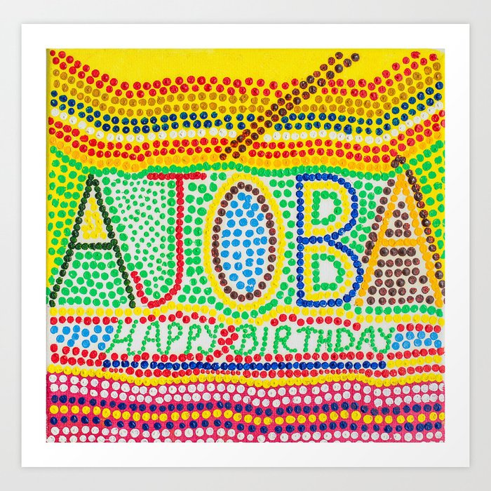 Happy Birthday Ajoba Indian For Grandfather Acrylic Painting On Canvas Art Print By Potdarlang Society6