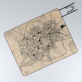 Aleppo City Map of Syria - Vintage Picnic Blanket
