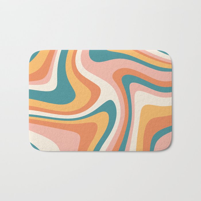 Abstract Wavy Stripes LXIII Bath Mat