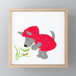 Little Red Wolf Framed Mini Art Print