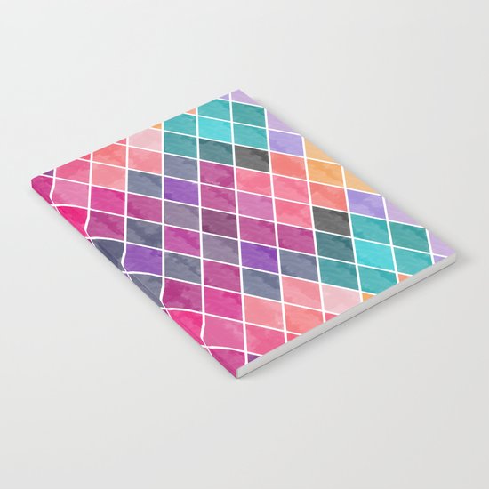 Watercolor Geometric Pattern Notebook