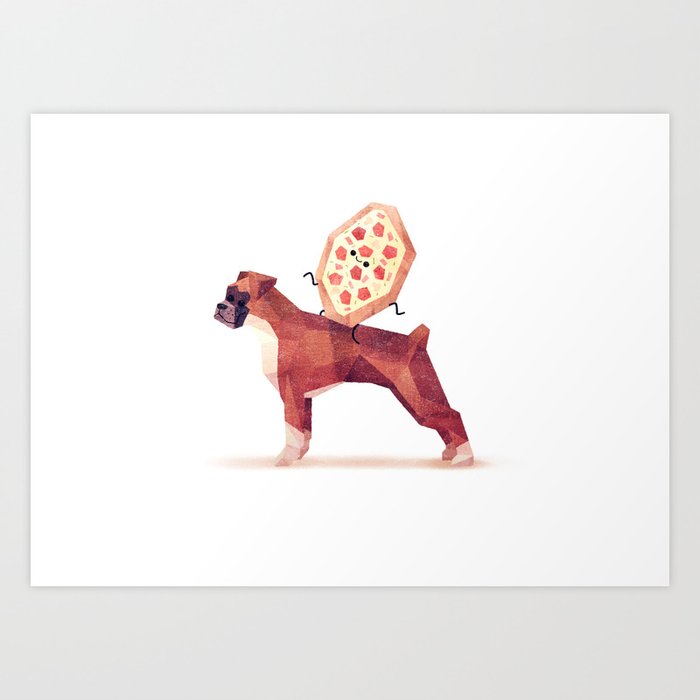 Pizza on Boxer Art Print
