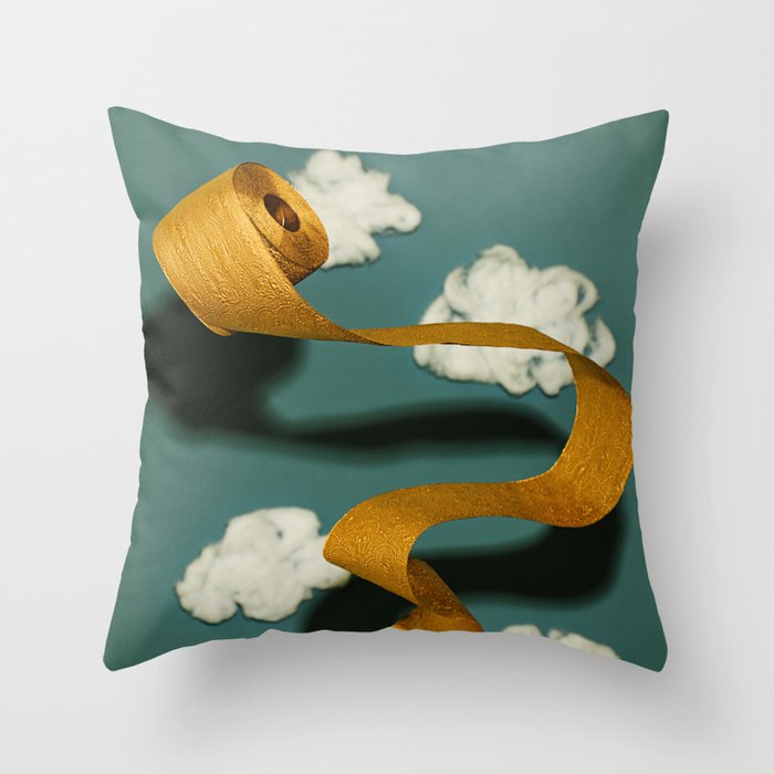 Gold TP in the Clouds Throw Pillow